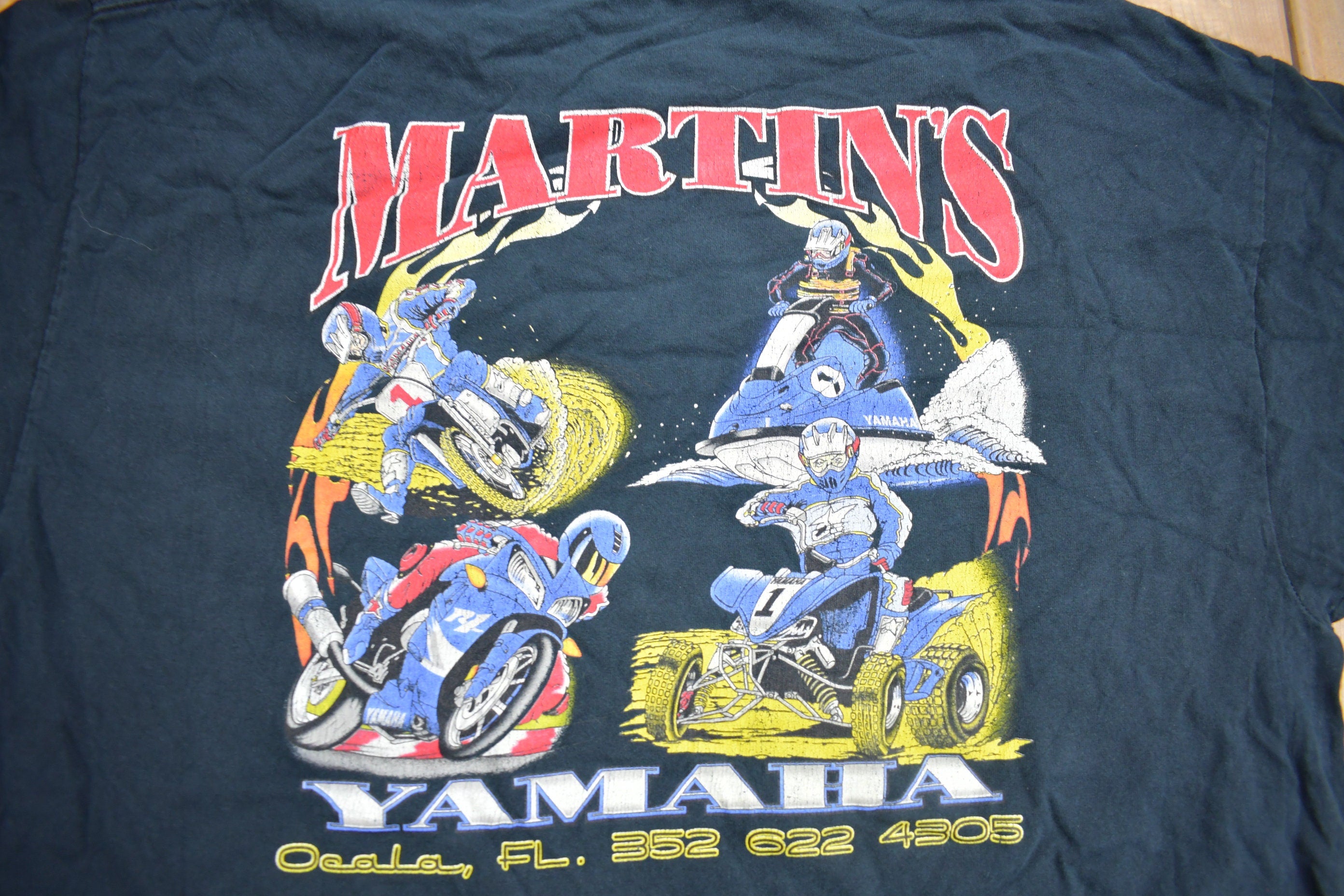 Vintage 1990s Martins' Yamaha Ocala Florida Graphic T Shirt