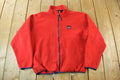 Vintage 1990s LL Bean Full Zip Red Fleece Sweatshirt / Sportswear / Medium / Streetwear / Athleisure / Hiking