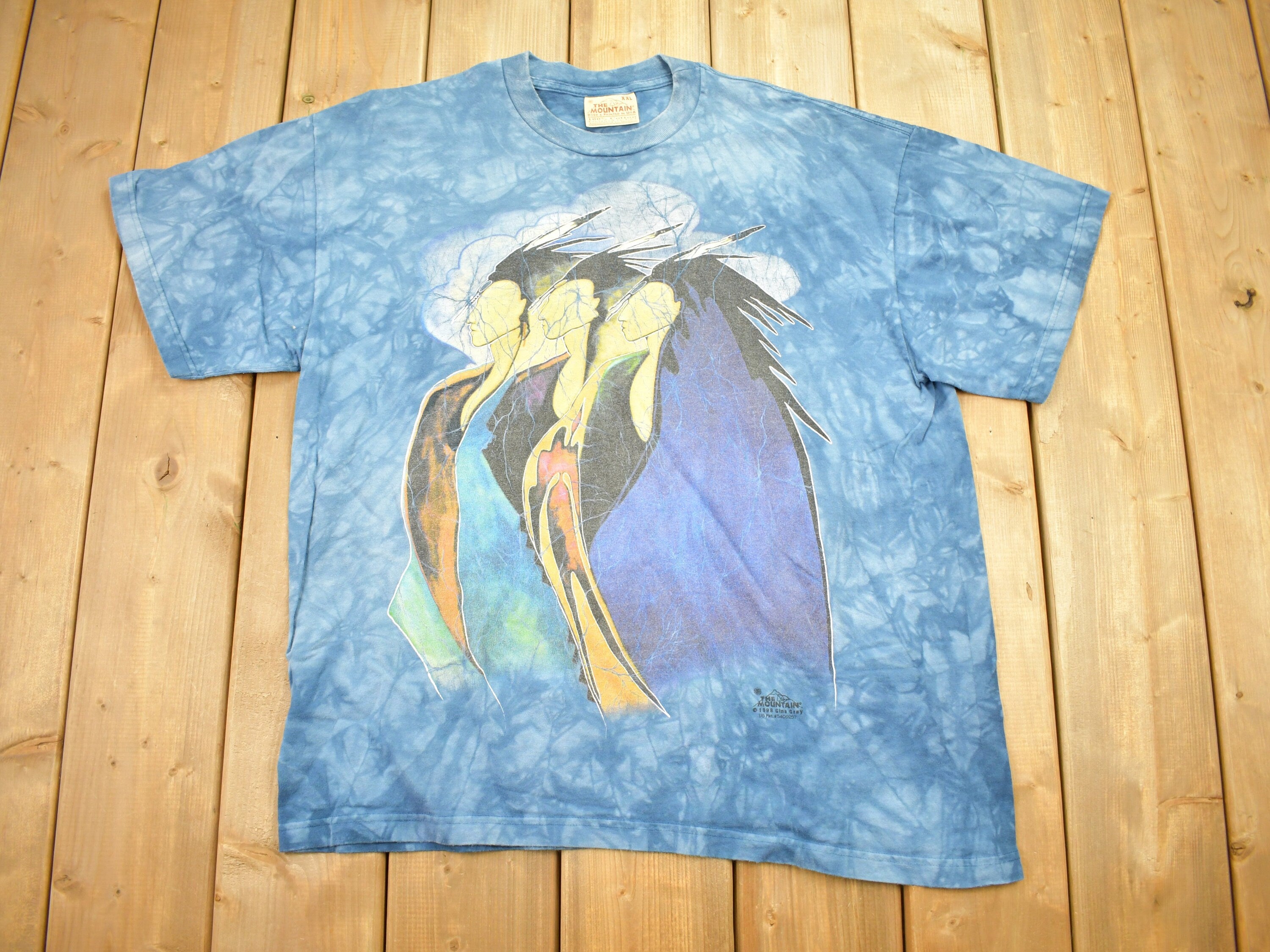 Vintage 1998 Tie Dye Aboriginal Theme Art T Shirt
