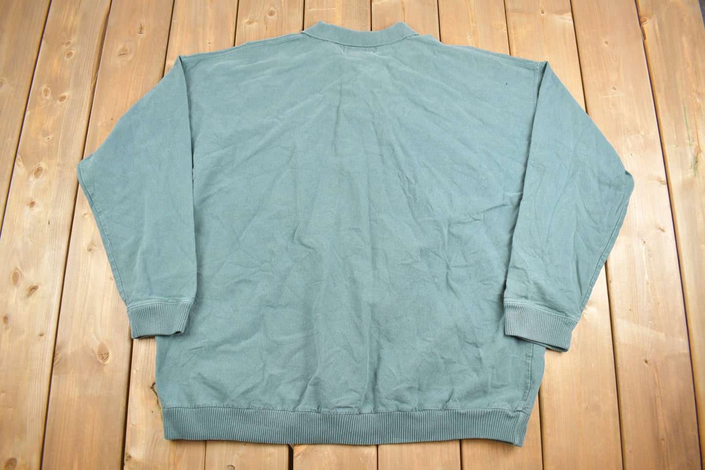 Vintage 1980s Orvis Polo Sweatshirt / Collared Crewneck Sweater / 80s Pullover Sweatshirt / Green