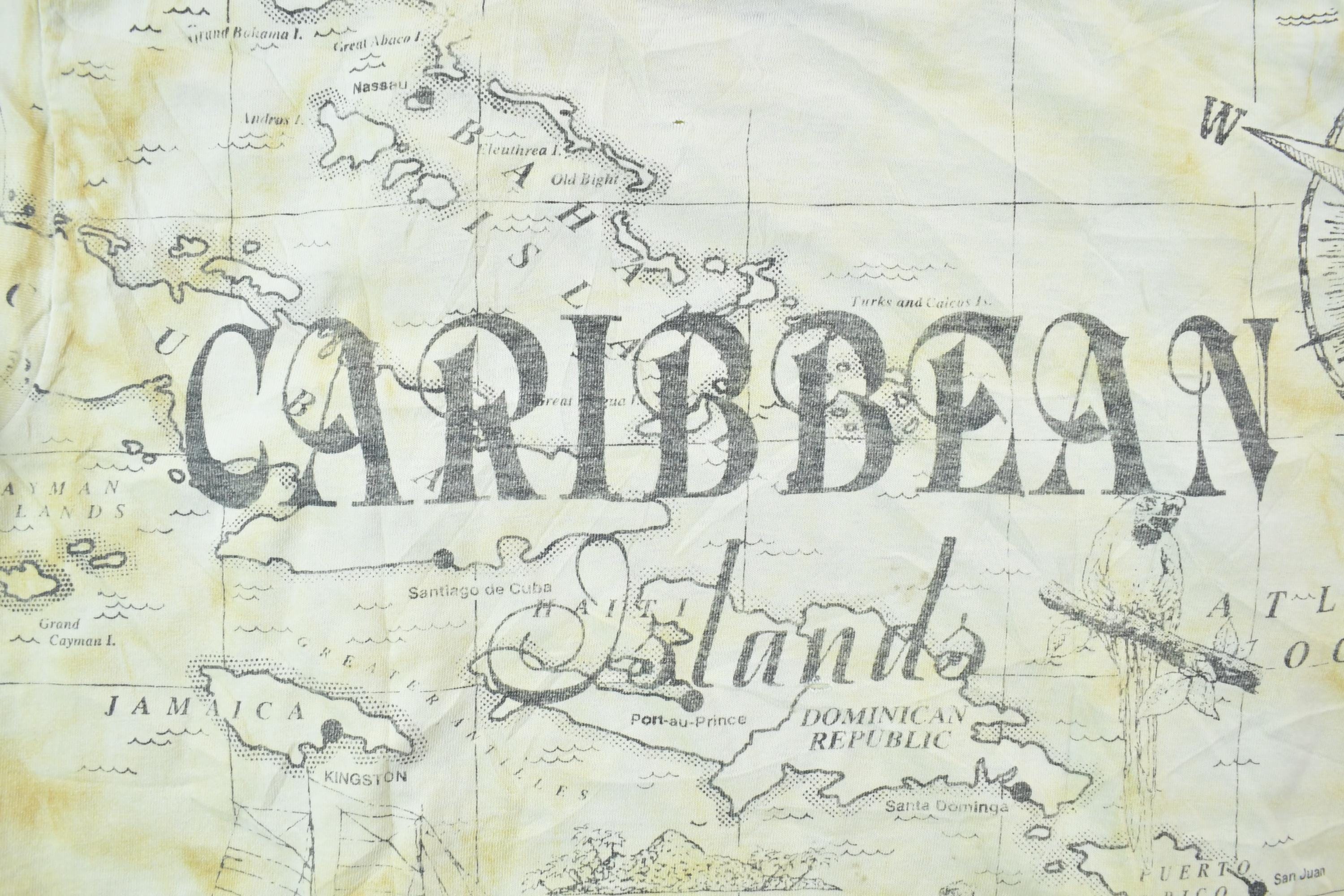 Vintage 1992 Caribbean Islands All Over Print Sneaky Tees Souvenir T-Shirt