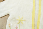 Vintage 1960s Susan Clark Knit Acrylic Flower Cardigan Sweater Women's M