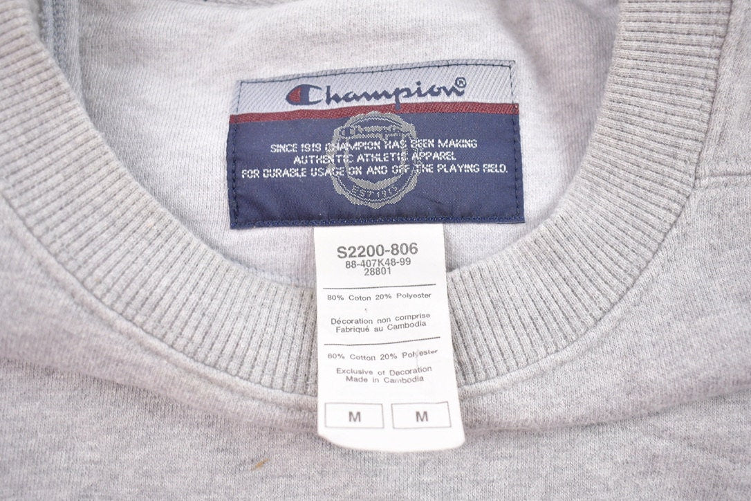 Vintage 1990s Embroidered Champion Sweatshirt  Vintage Champion  Vintage Pullover  Streetwear  Athleisure Sportswear  90s Champion