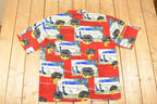 Vintage 1990s Up Roc AOP Hip Hop Rottweiler Abstract Button Up Shirt Men's XXL