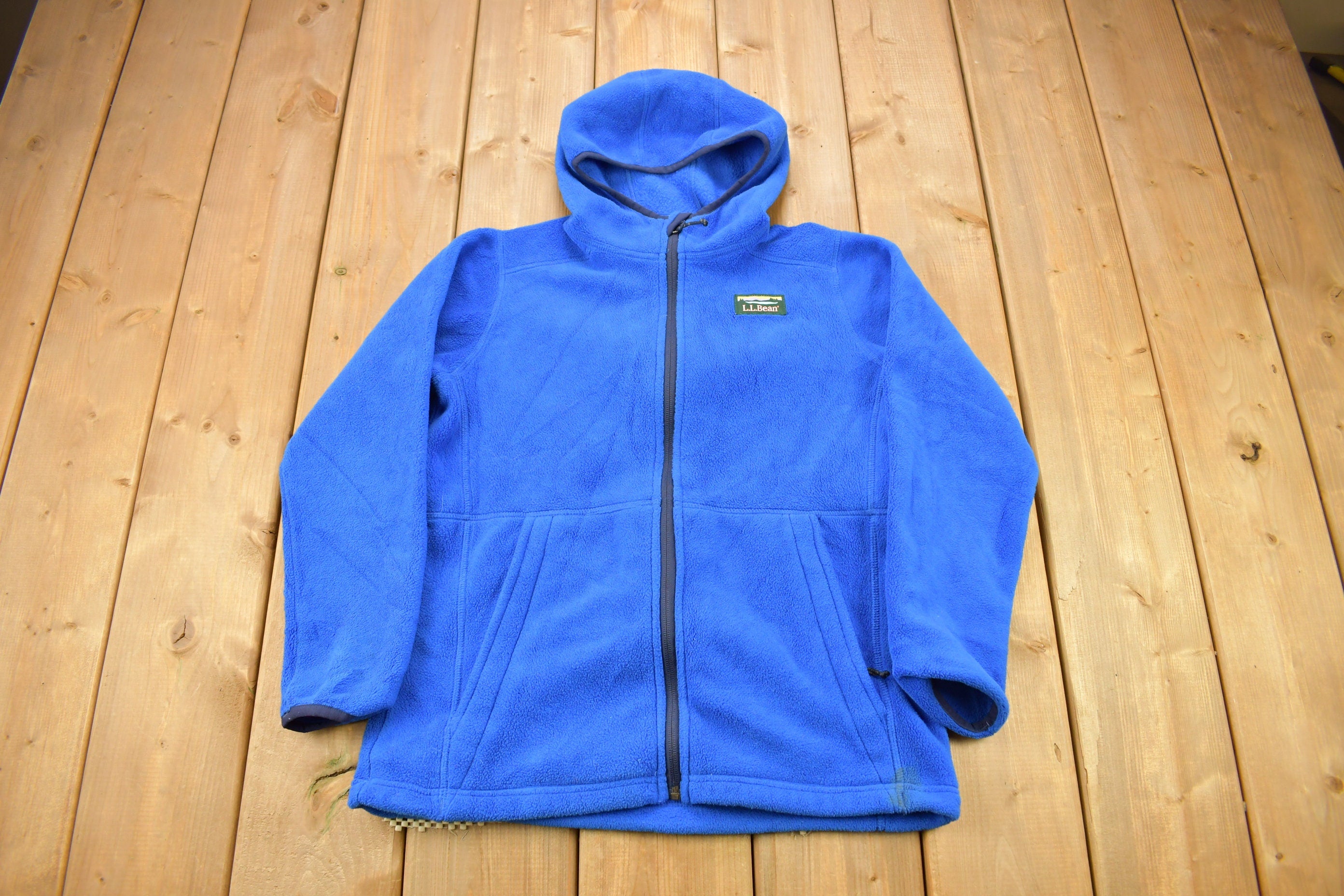 Vintage 1990s LL Bean Kids Size Full Zip Fleece Sweater