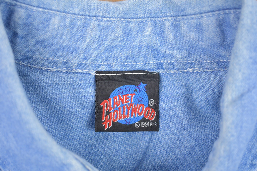 Vintage 1991 Planet Hollywood Denim Button Up Shirt