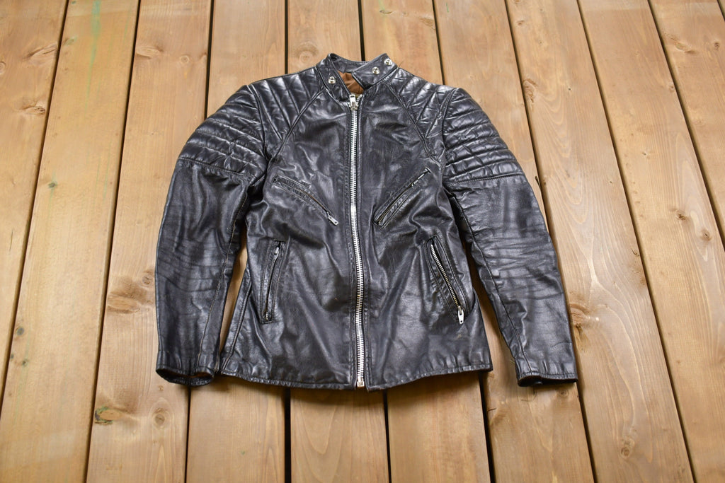 Vintage 1980s Brimaco Leather Cafe Racer Jacket