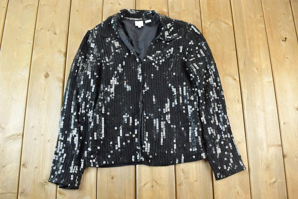 Vintage 1980s Sequin Button Up Shirt