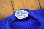 Vintage 1980s Yellow Rose Knitted Crewneck Sweater With Chest Pocket /