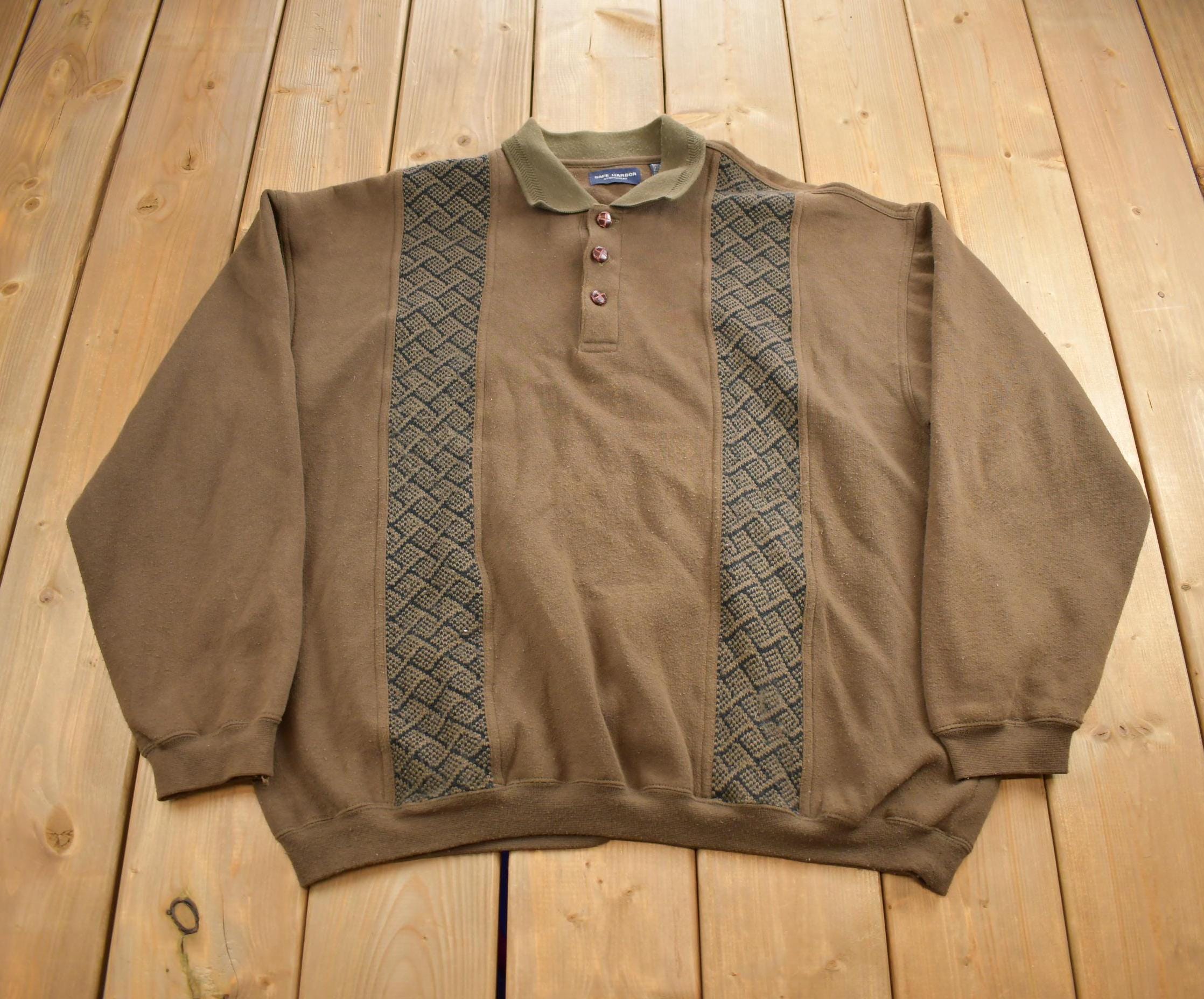 Vintage 1990s Safe Harbor Blank Button Up Sweater Made In USA