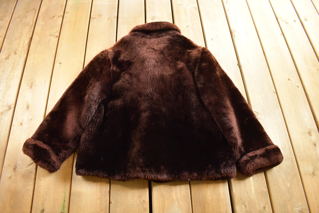 Vintage 1960s Mouton Fur Coat Adult S-M
