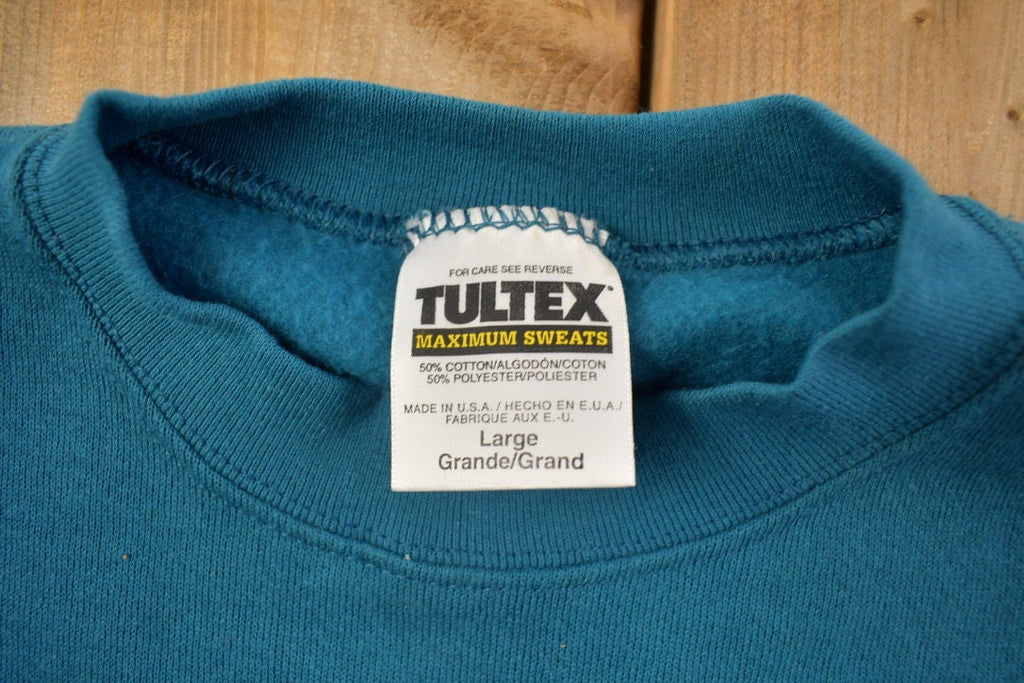 Vintage 1990s Tultex Blue Blank Crewneck Sweatshirt