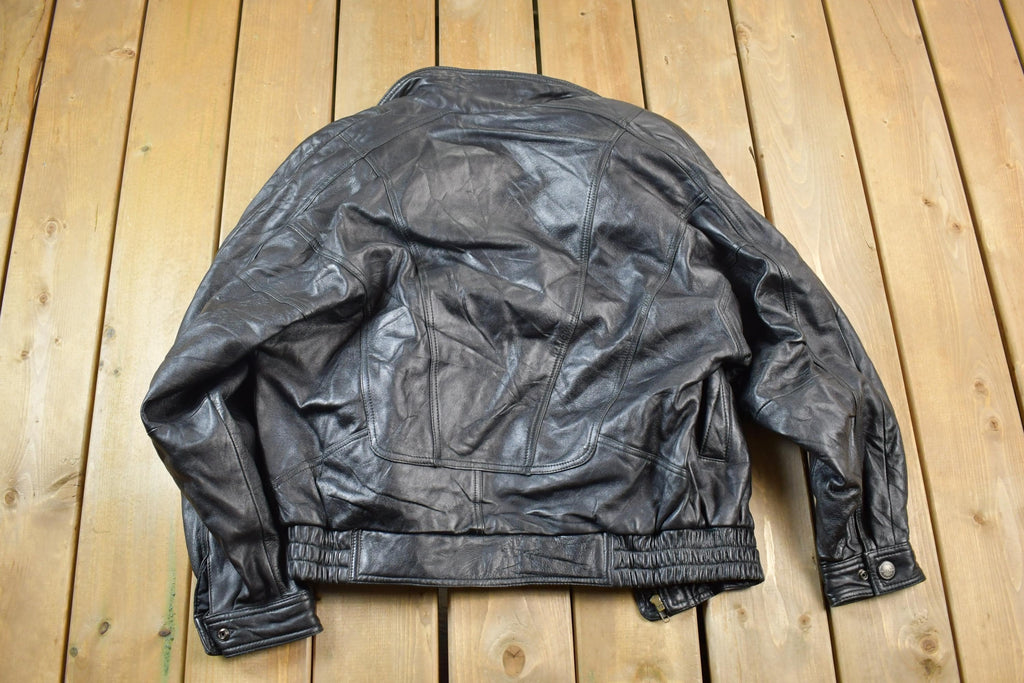Vintage 1990s Wilson Thinsulate Motorcycle Leather Biker Jacket Made In USA