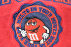 Vintage 1990s M&M Brand Crewneck Sweatshirt / 90s Crewneck / Made In USA / Streetwear / Embroidered Heavy Cotton