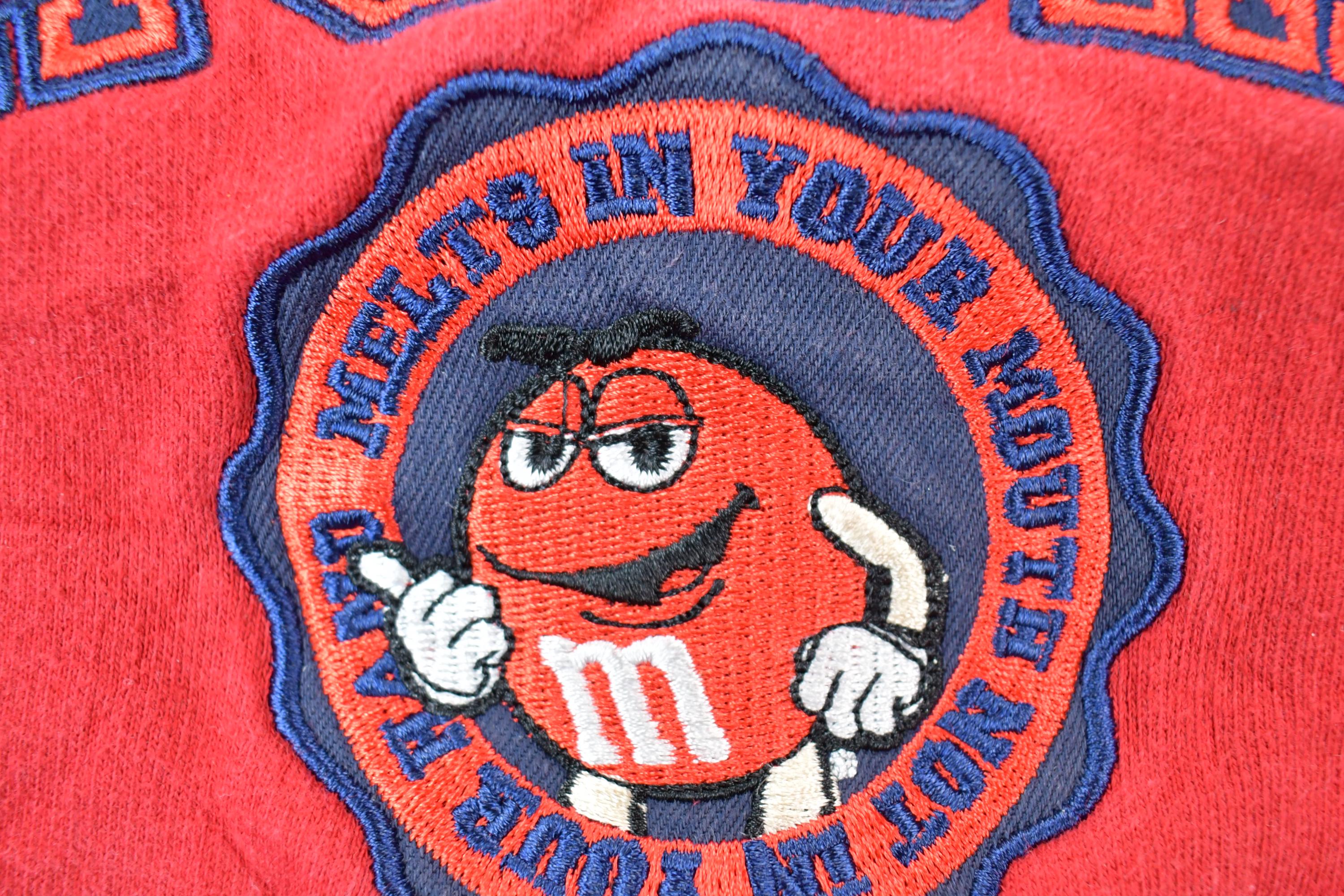 Vintage 1990s M&M Brand Crewneck Sweatshirt / 90s Crewneck / Made In USA / Streetwear / Embroidered Heavy Cotton
