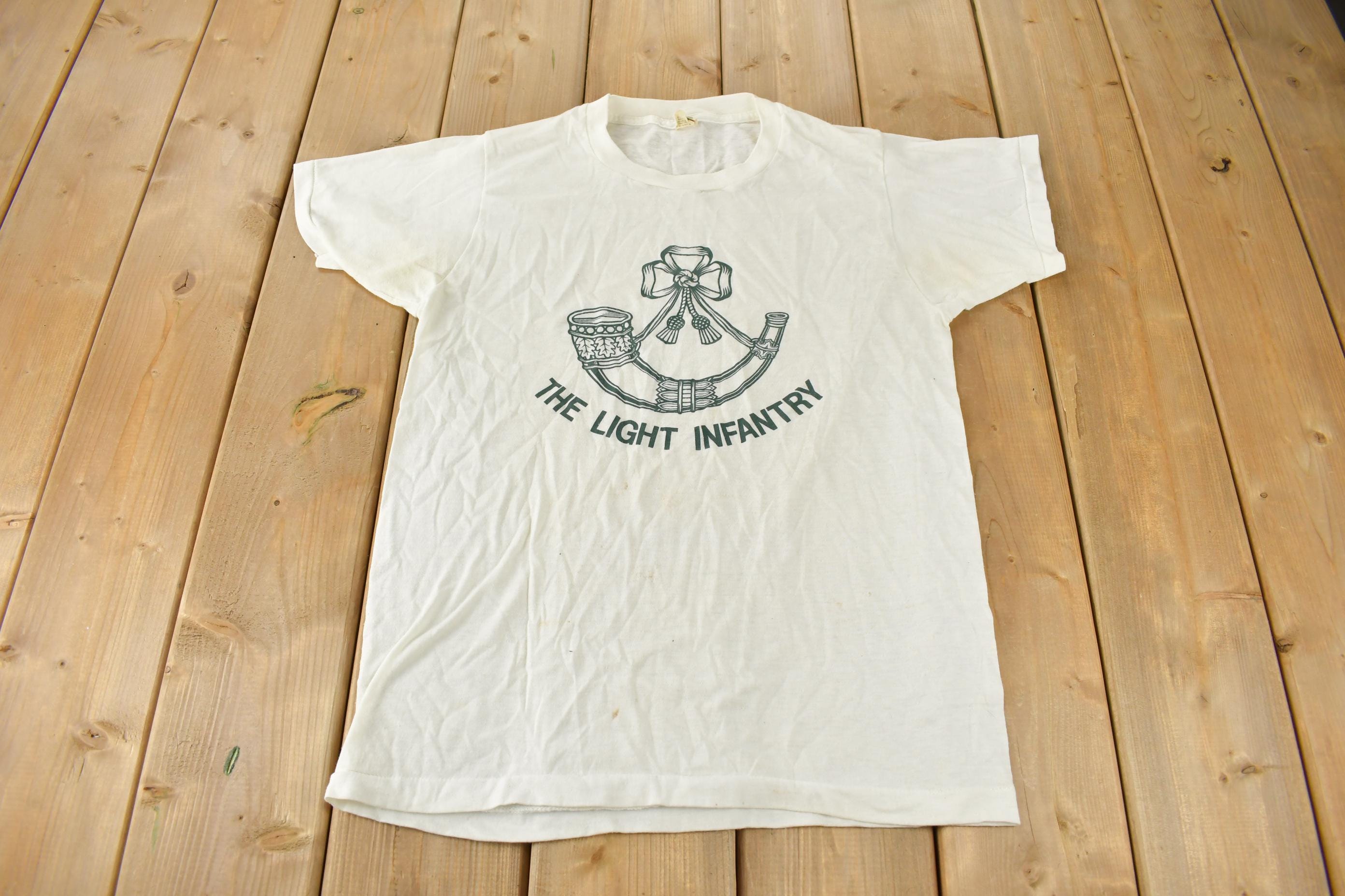 Vintage 1990s The Light Infantry Single Stitch Graphic T Shirt Made In USA