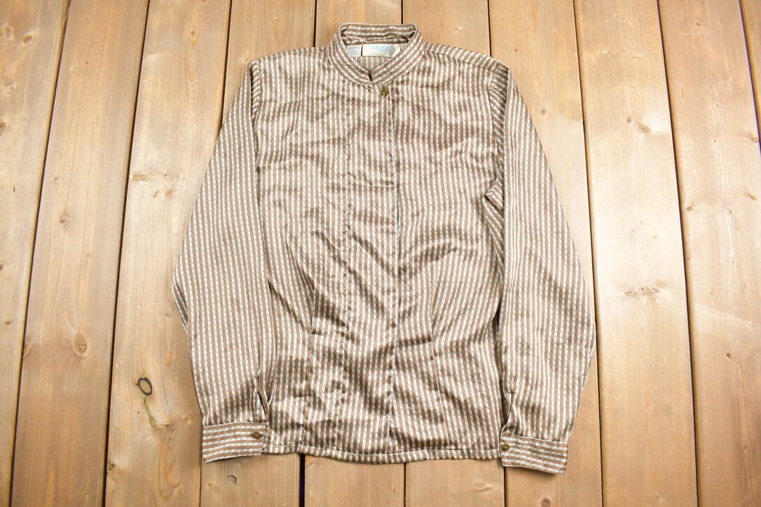 Vintage 1980s Gordon Band Collar Button Up Shirt