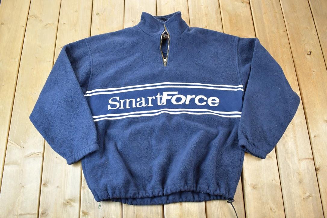 Vintage 1990s Prosperity Smart Force Quarter Zip Fleece Sweater