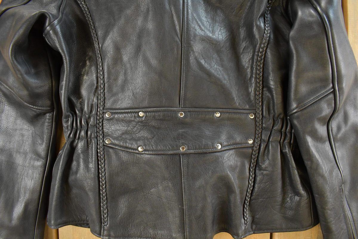 Vintage 1990s Leather Master Leather Biker Jacket Women's Large