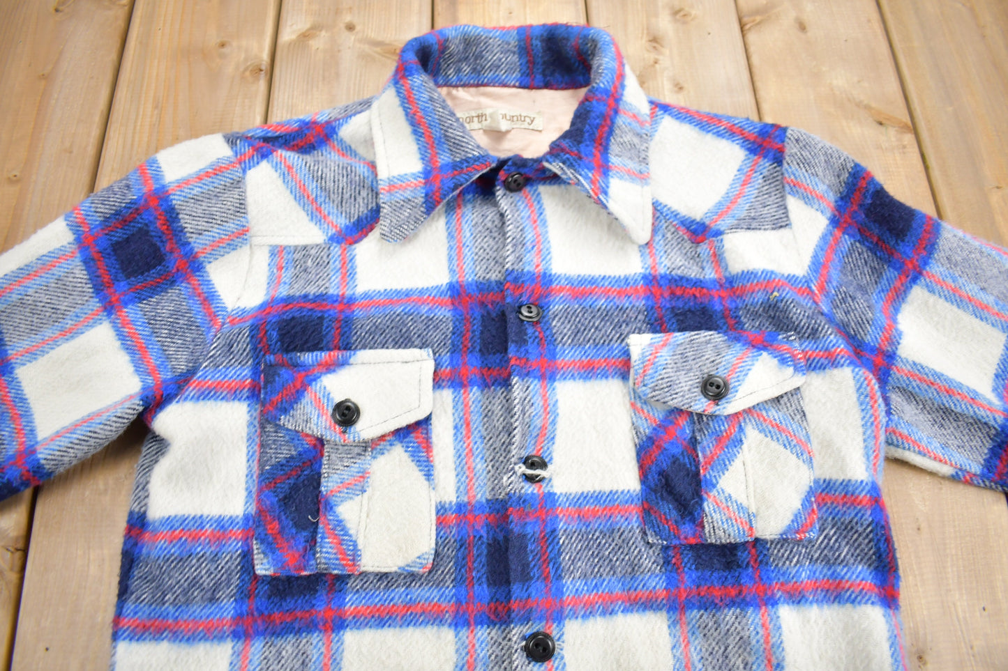 Vintage 1980s North Country Plaid Flannel Shirt / 80s Button Up / Vintage Flannel / Plaid Shirt / Button Down