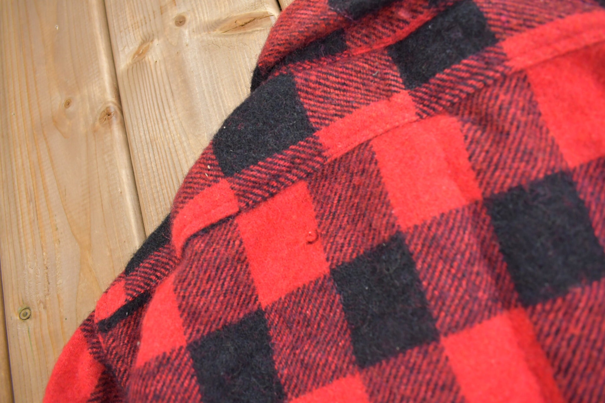 Vintage 1970s Sears Mens Store Buffalo Plaid Button Up Shirt