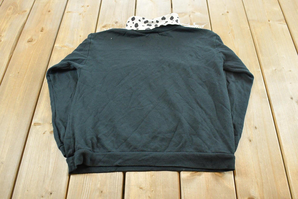 Vintage 1990s Dalmatians Valentines Hearts Turtleneck Sweatshirt Women's S