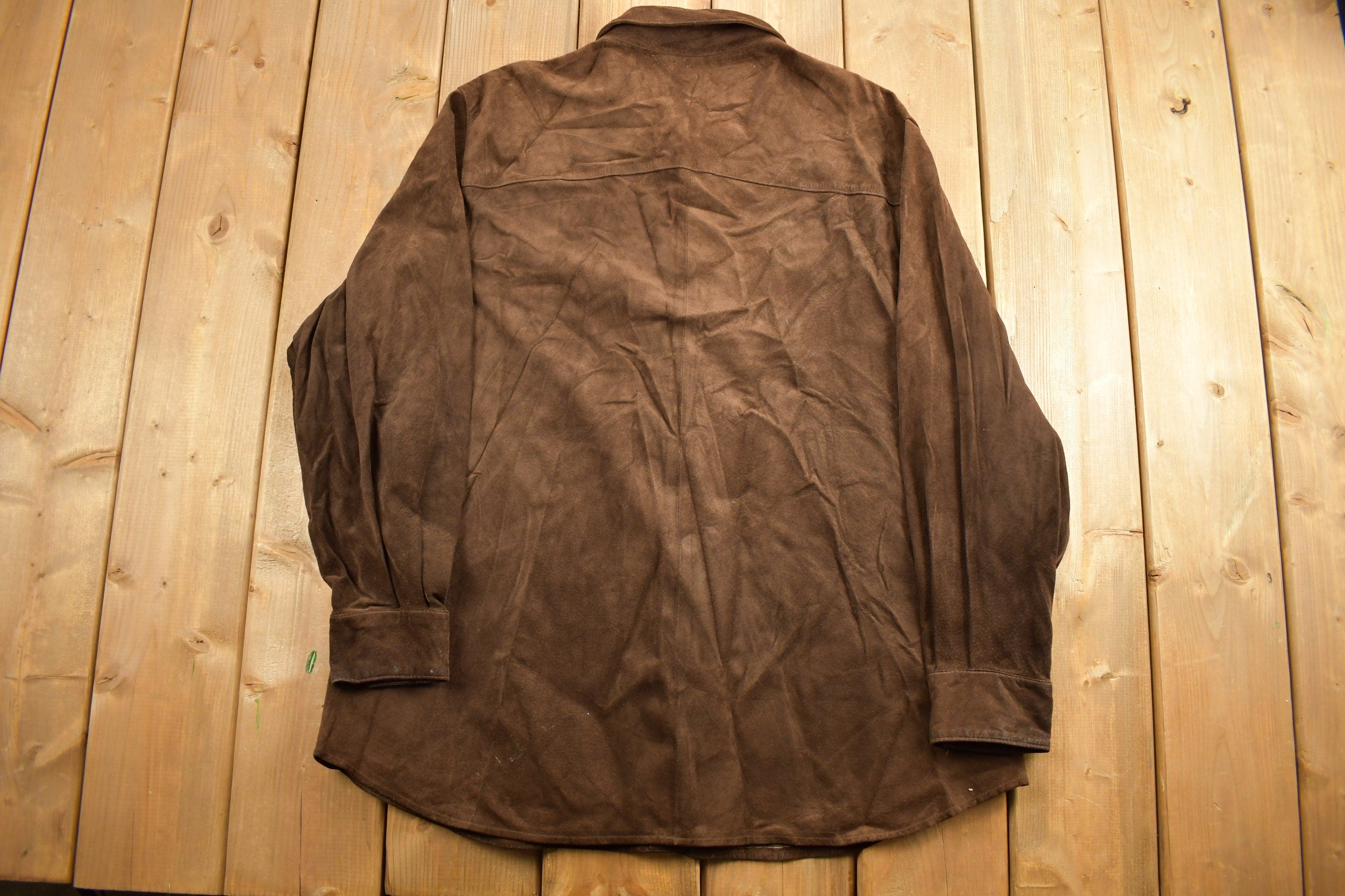 Vintage 1980s Lord and Taylor 100% Leather Button Up Shirt