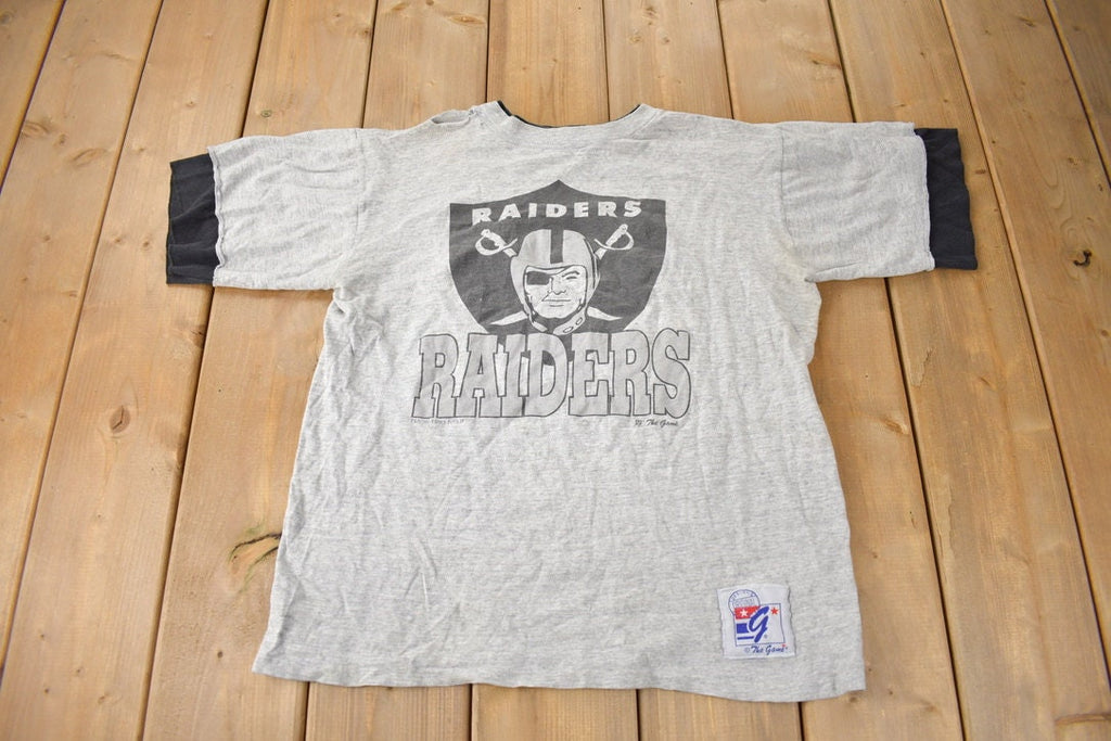 Vintage 1993 Los Angeles Raiders NFL Graphic T-Shirt Made In USA