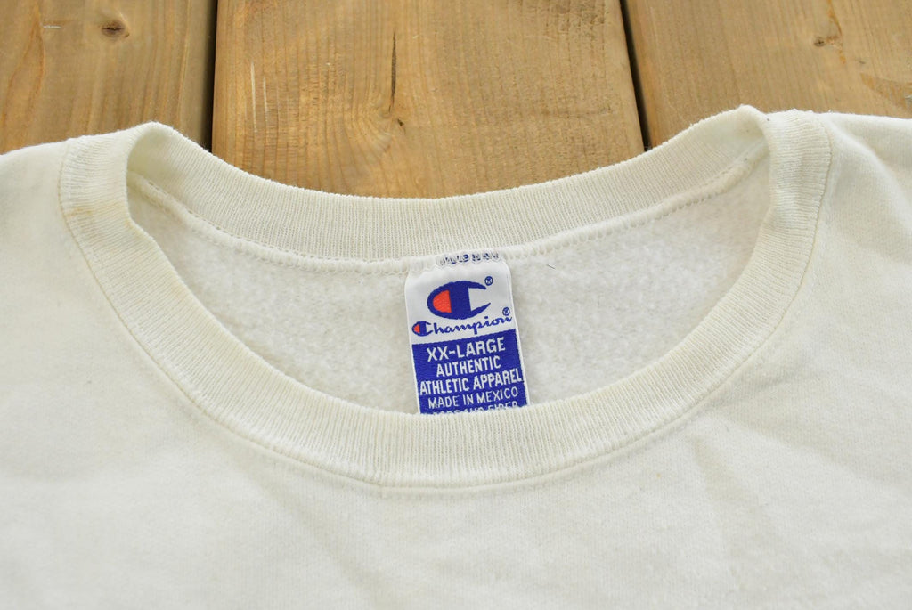 Vintage 1990s Champion Spellout Crewneck Sweatshirt Men's M