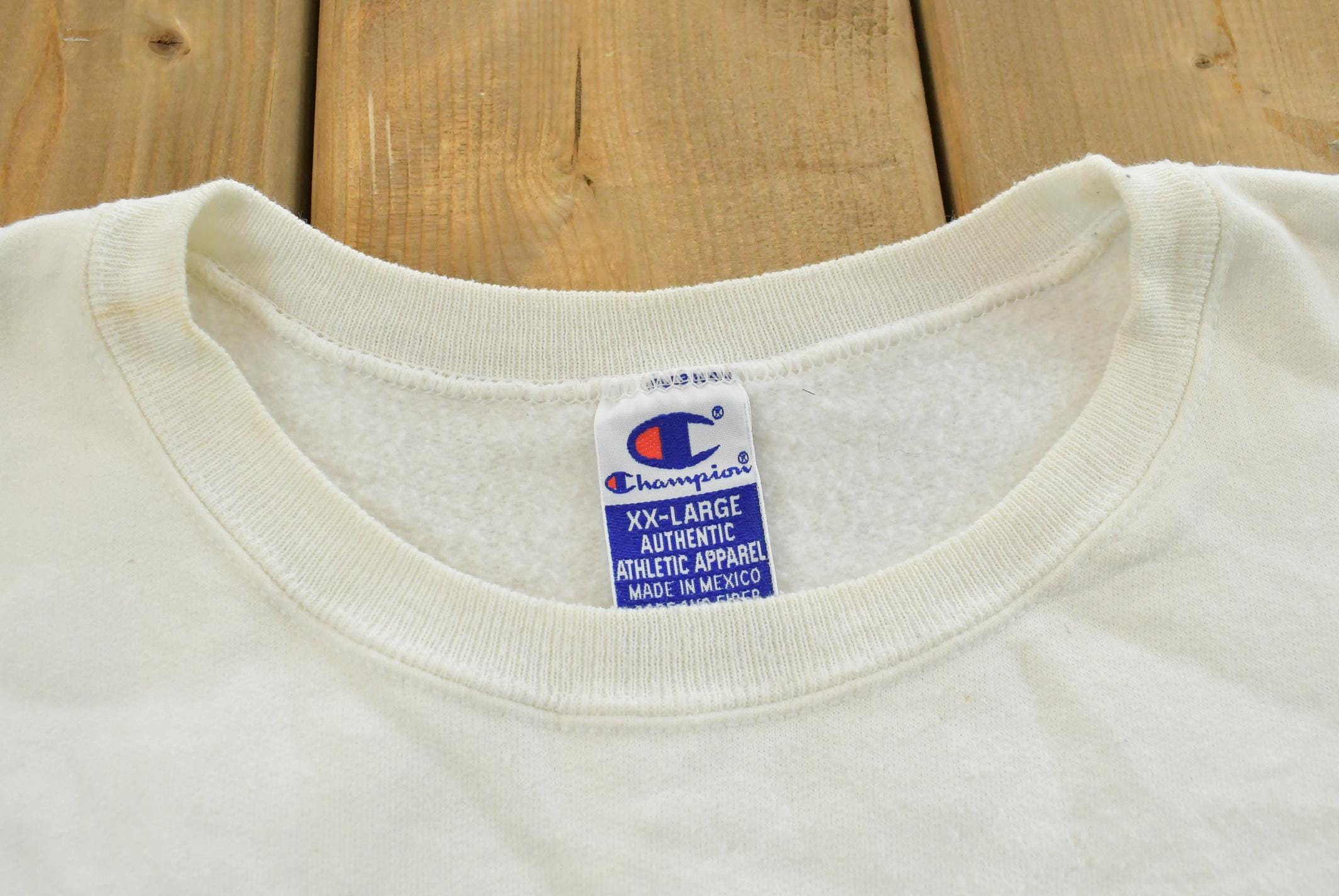 Vintage 1990s Champion Spellout Crewneck Sweatshirt Men's M