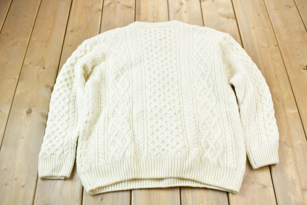 Vintage 1990s Hand Knit Cable Knit Sweater