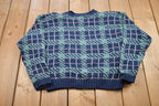 Vintage 1990s Christopher Banks Ice Skating Scene Knit Crewneck Sweater