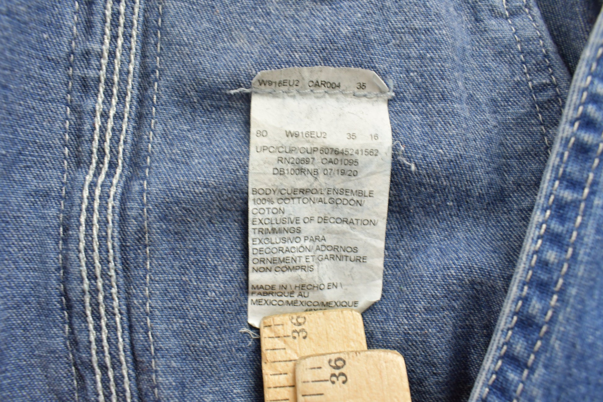 Vintage 1990s Dickies Denim Jean Overalls Size 50 x 31 / Vintage Overalls / Streetwear / Vintage Workwear / Dickies / Vintage Jean Overalls