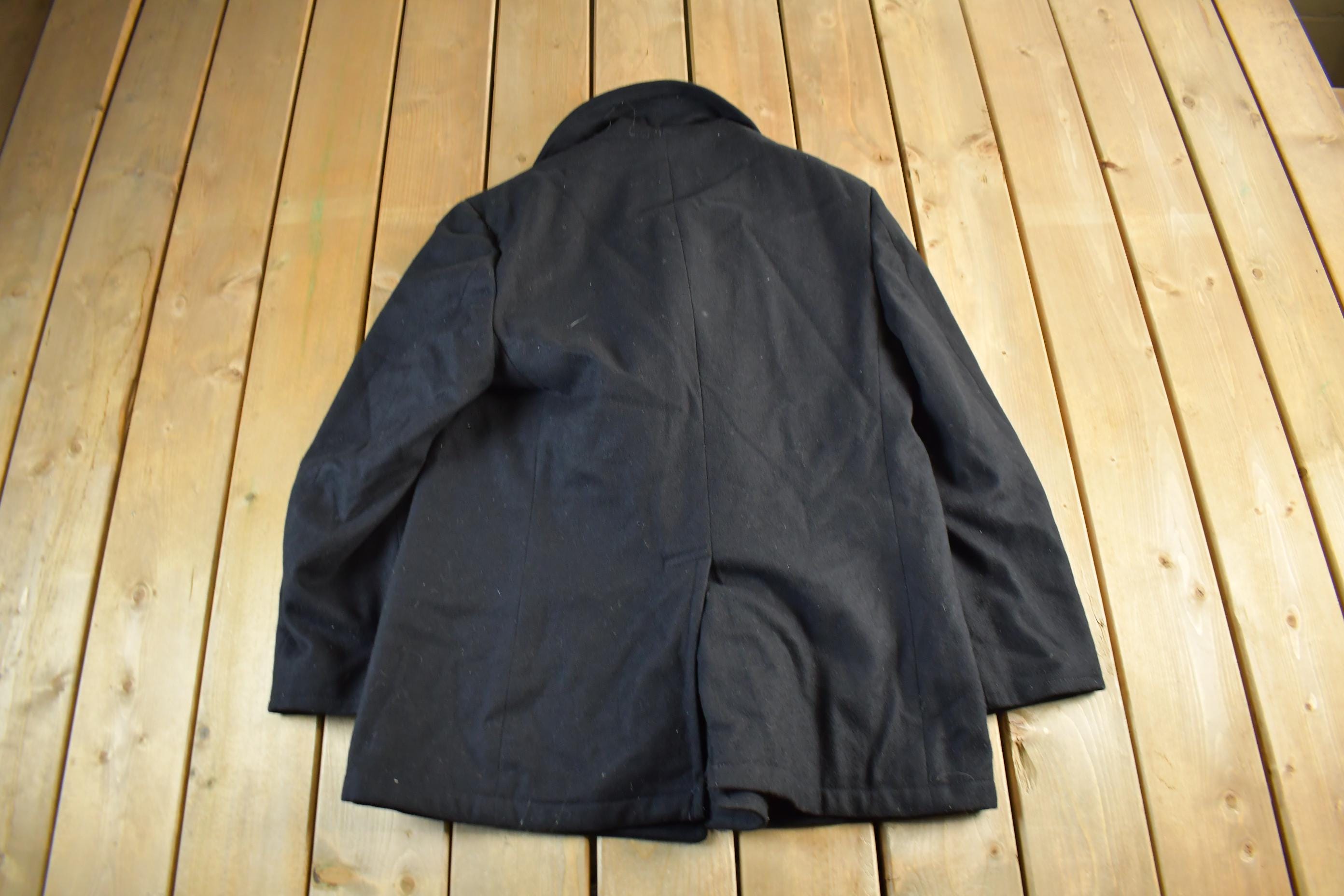 Vintage 1982 Naval Wool Coat Men's M-L