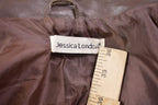 Vintage 1990s Jessica London Leather Jacket Button Up  Fall Outerwear  Leather Coat  Winter Outerwear  Streetwear Fashion
