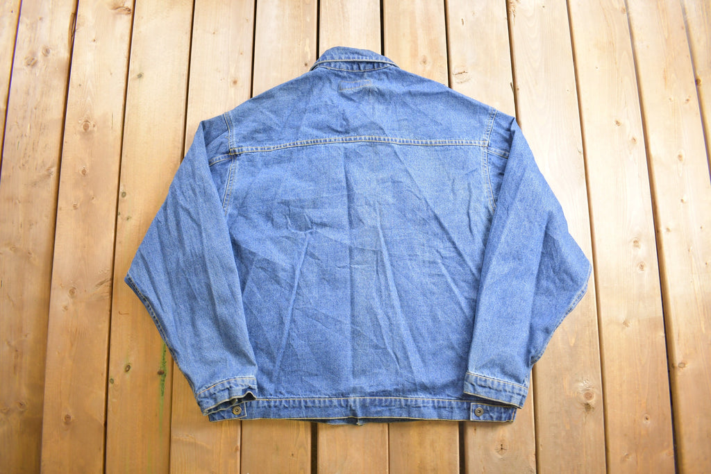 Vintage 1990s Embroidered Denim Jean Jacket
