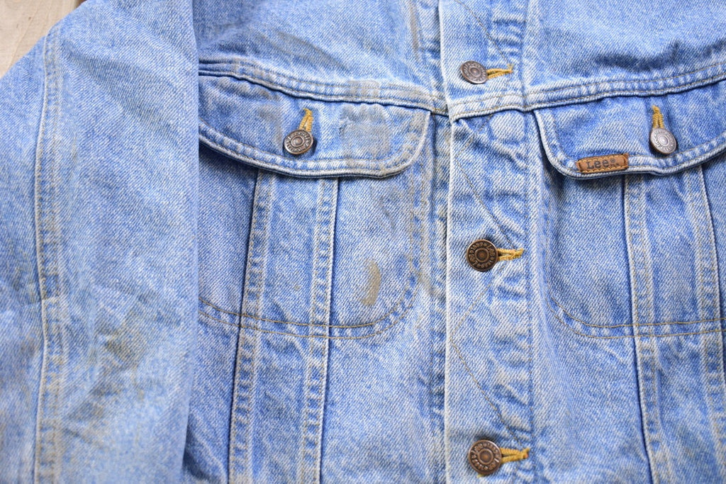 Vintage 1980s Lee Riveted Blanket Lined Jean Jacket