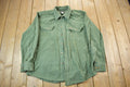 Vintage 1990s Blank Green Heavy Button Up Shirt