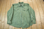 Vintage 1990s Blank Green Heavy Button Up Shirt