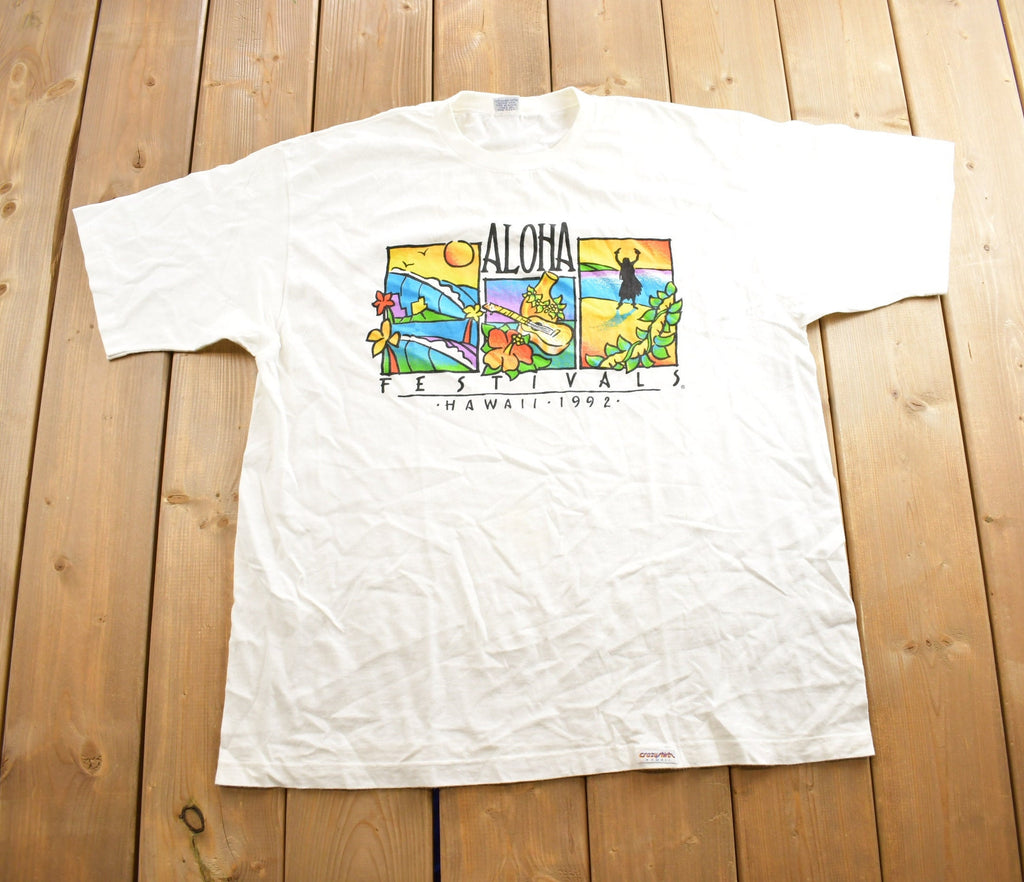 Vintage 1992 Hawaii Aloha Festival Souvenir Travel T Shirt Made In USA