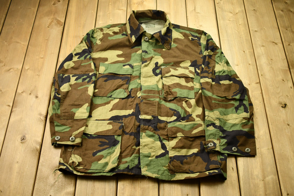 Vintage 1990s Camo Military Field Jacket