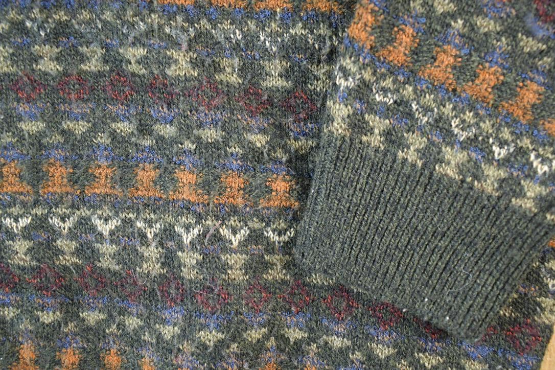 Vintage 1990s Knit Abstract Pattern Crewneck Sweater Mens M