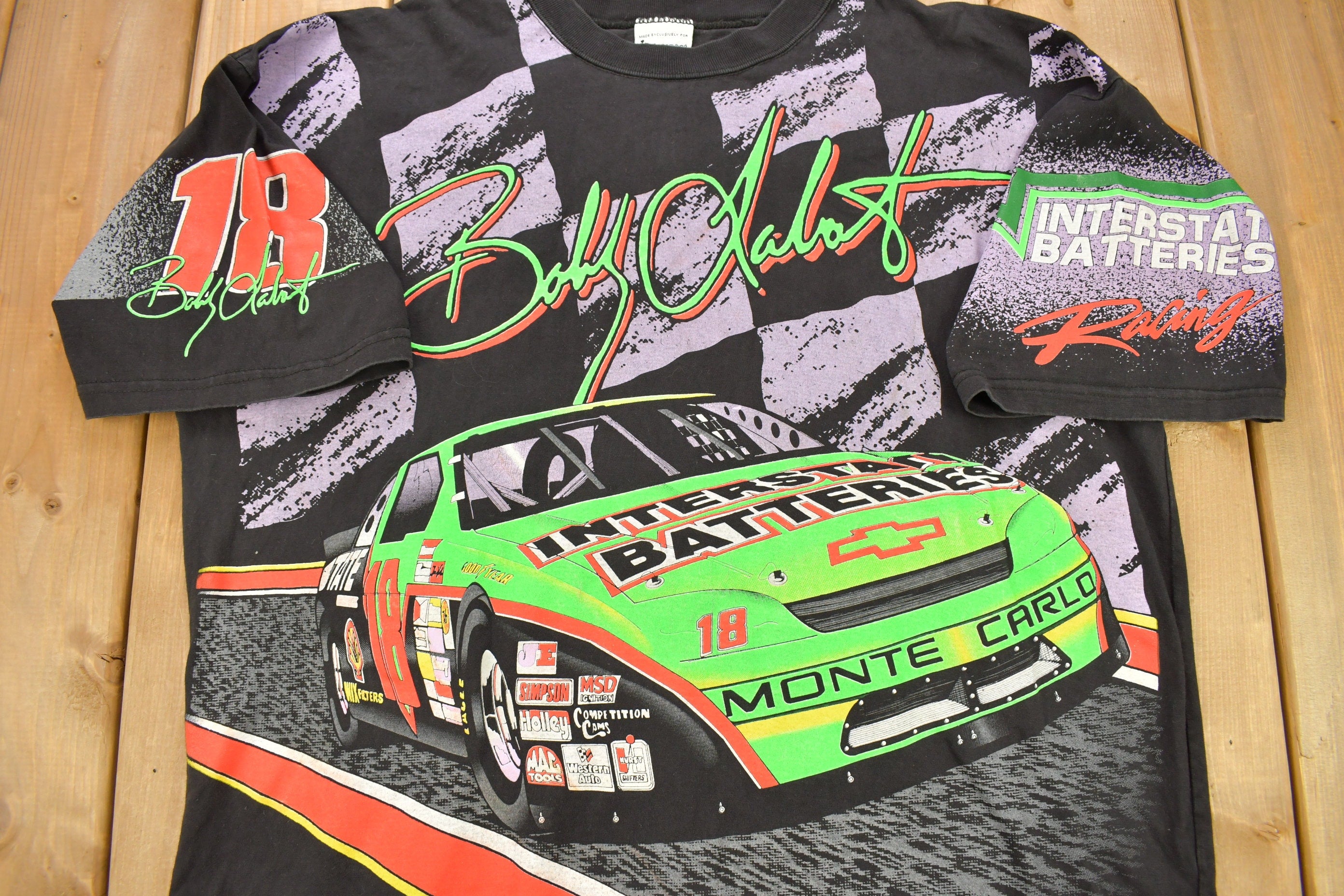 Vintage 1995 Bobby Labonte #18 NASCAR All Over Print T-Shirt