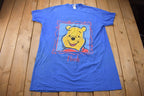Vintage 1990s Winnie The Pooh Cartoon Blue Pajama T-Shirt