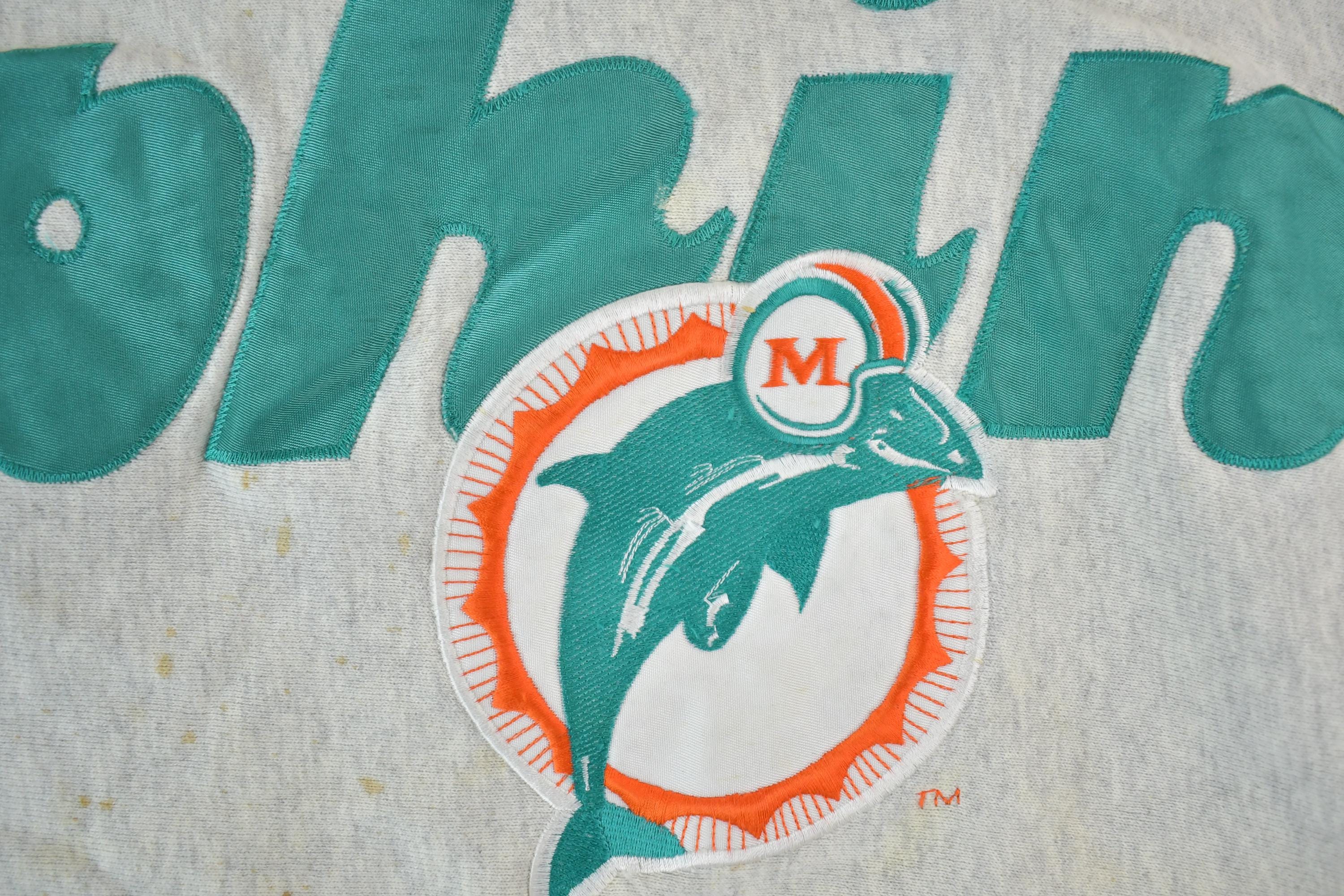 Vintage 1990s Miami Dolphins Rare NFL Crewneck Sweatshirt