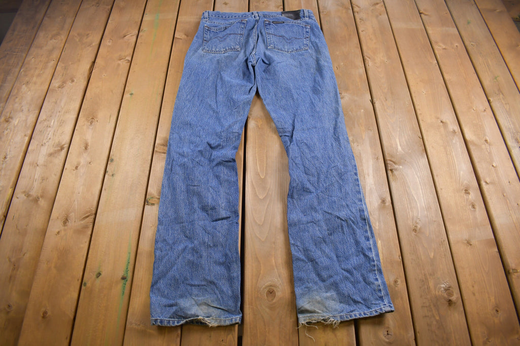 Vintage 1990's Harley Davidson Light Wash Blue Denim 35 x 35 /