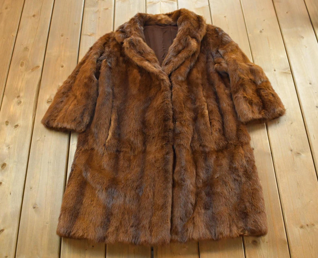 Vintage 1960s Muskrat Fur Coat Size M /