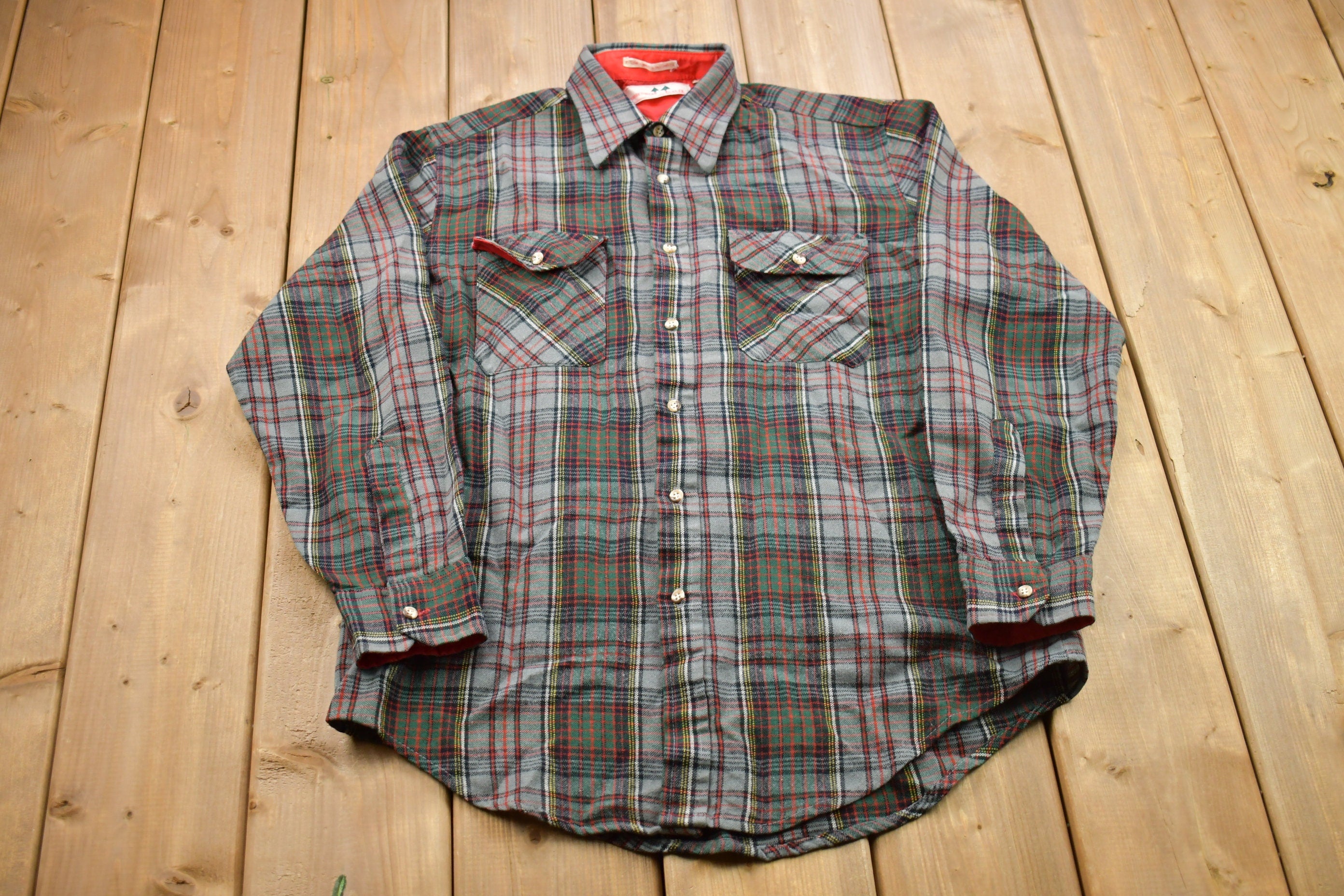 Vintage 1990s Ruggedwear By B.O.G. Plaid Flannel Button Up Shirt