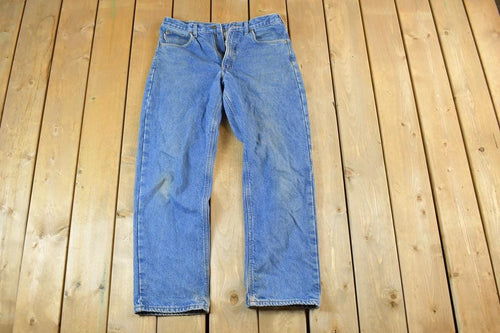 Vintage 1990s Carhartt Lined Denim Work Jeans Size 32 / 90s Carpenter Pants / Made In USA / Distressed Carhartt / Vintage Workwear
