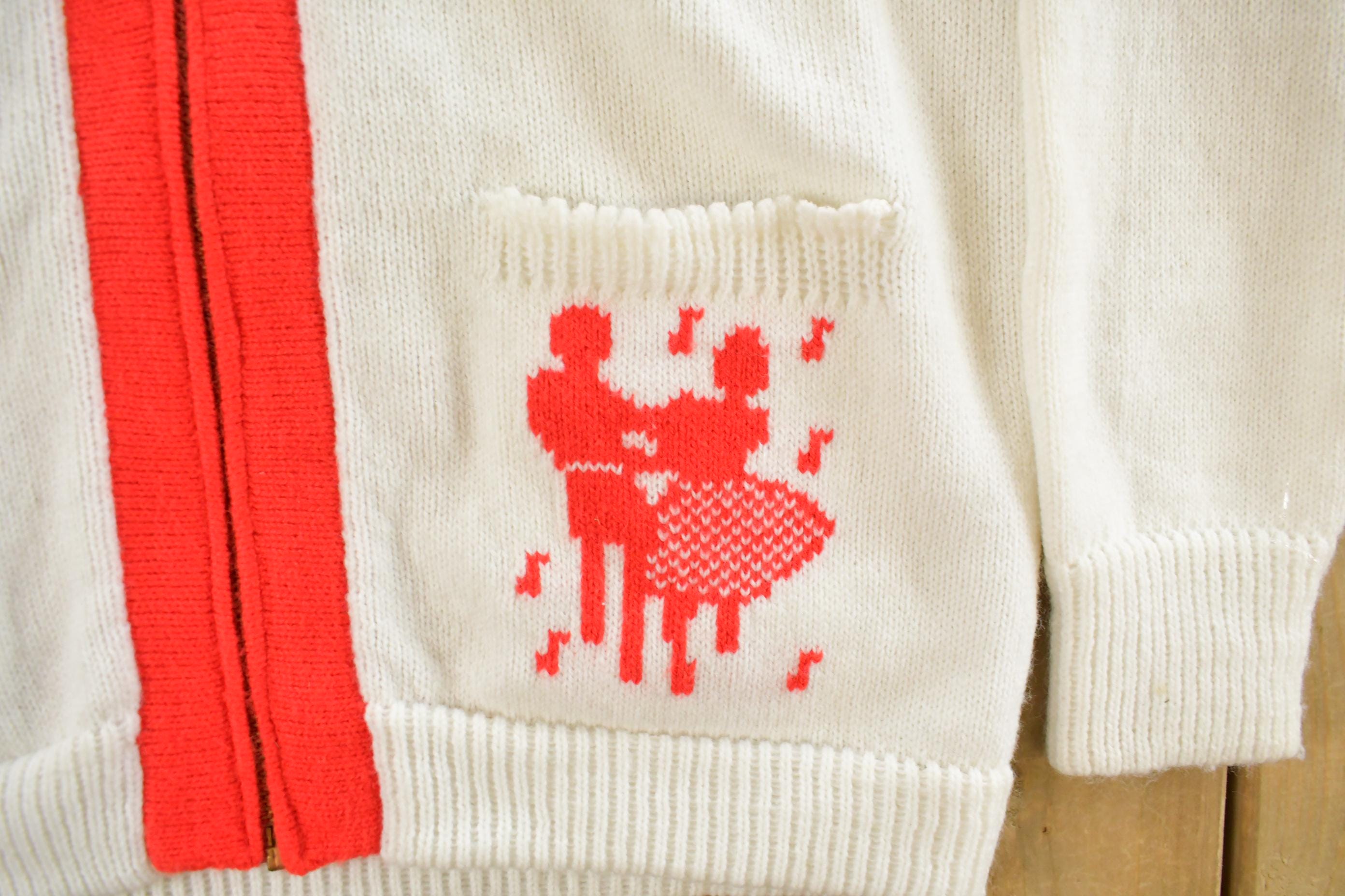 Vintage 1960s Creative Knits By Judy Graf Knit Full Zip Sweater Women's Medium /